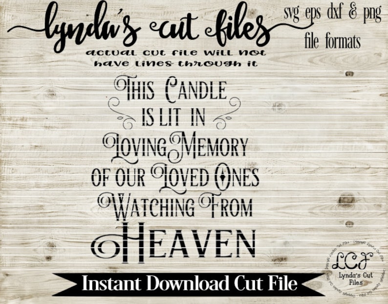 This Candle is Lit in Loving Memory SVG/DXF/EPS File Etsy