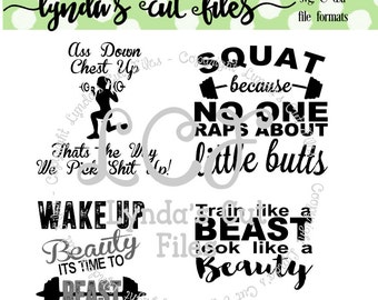 Fitness Files/Squat/Beauty/Beast SVG/DXF file