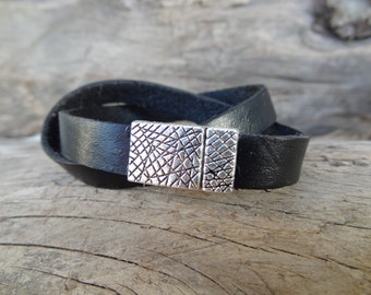 Womens Wrap Leather Bracelet, Black Leather Bracelet, Cuff,Bangle Bracelet, Magnetic Bracelet, Gifts for Her, Mother's Day Gifts