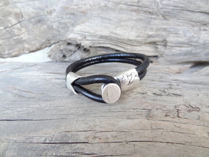 Gift for Women Gift for Men Cuff Bracelet Black Bracelet Black Leather Bracelet Leather Jewelry Unisex Jewelry