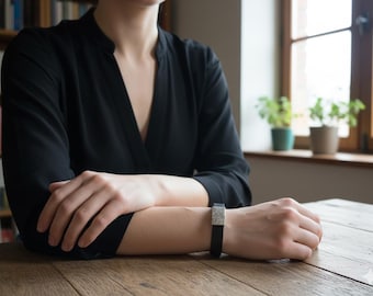 Womens Wrap Leather Bracelet, Black Leather Bracelet, Cuff,Bangle Bracelet, Magnetic Bracelet, Gifts for Her, Mother's Day Gifts