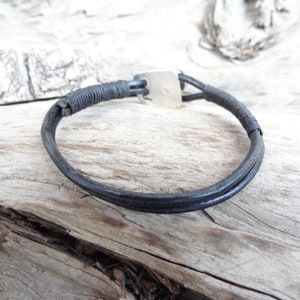 Men's Evil Eye Bracelet, Black Leather and Silver Hook Clasp, Protection Bracelet, Mens Jewelry, Gift for Anniversary, Father's Day Gifts image 10