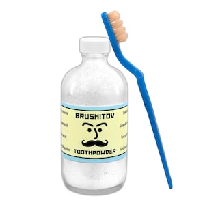 Brushitov Toothpowder, Large 8oz, 300 Portions - Natural, Organic, Remineralizing