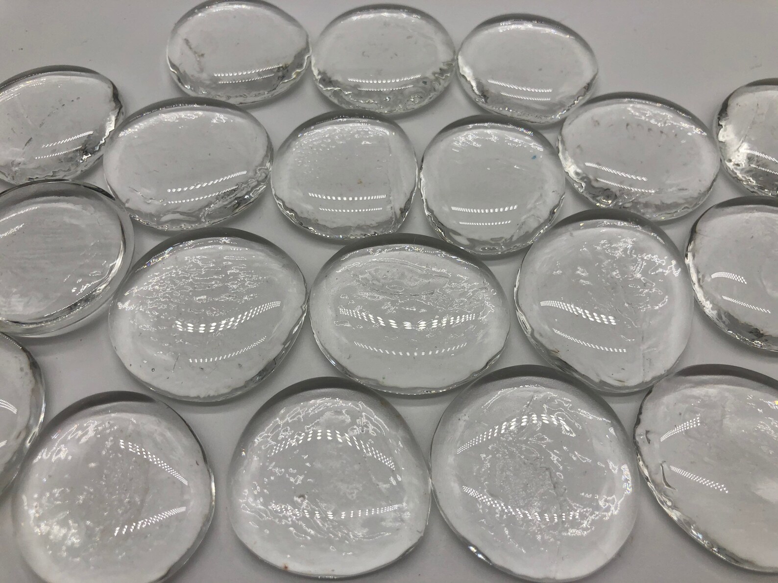 Large Flat Glass Marbles Clear Glass Gems Cabochons Etsy