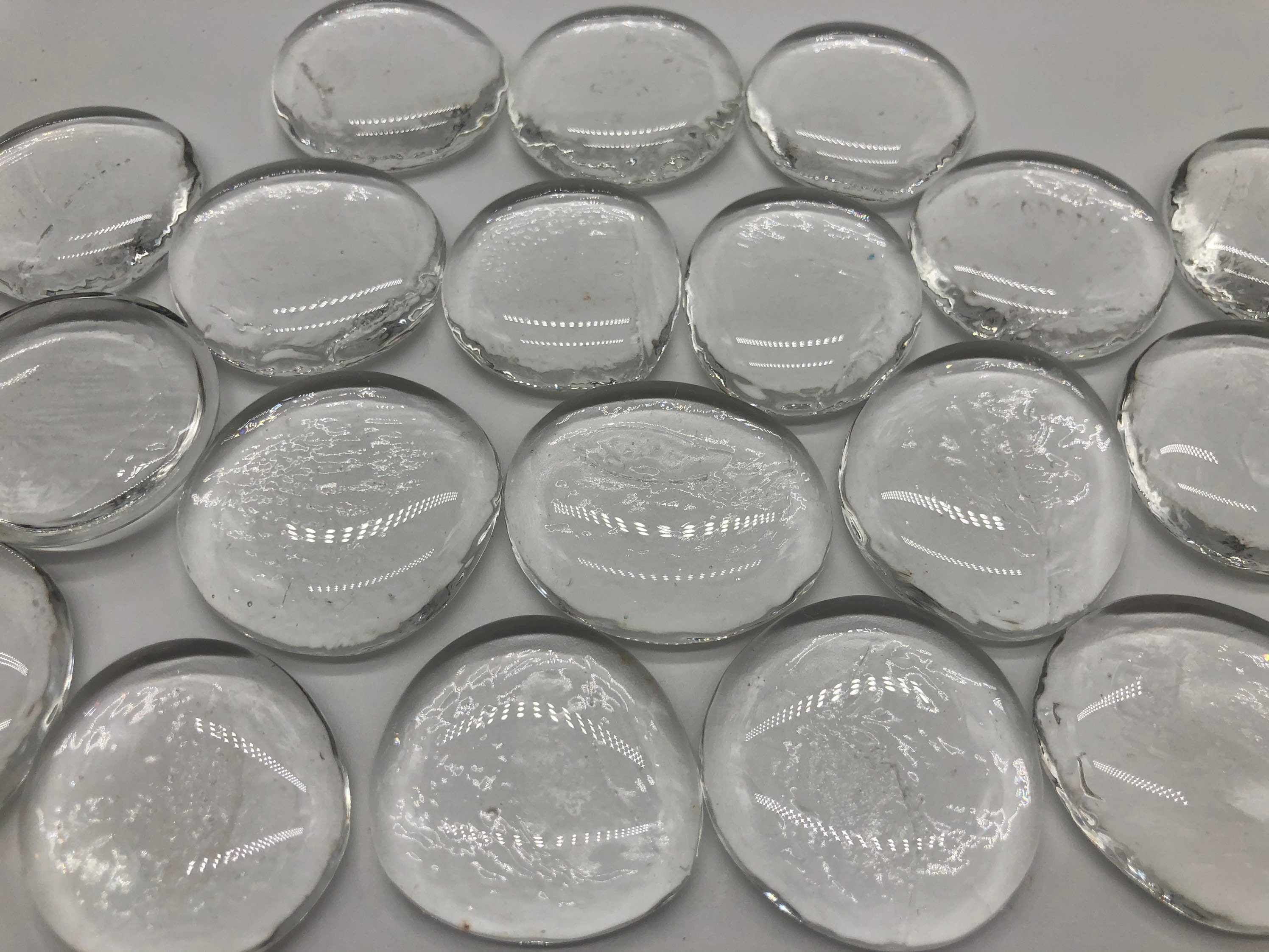 Large Flat Glass Marbles Clear Glass Gems Cabochons Etsy