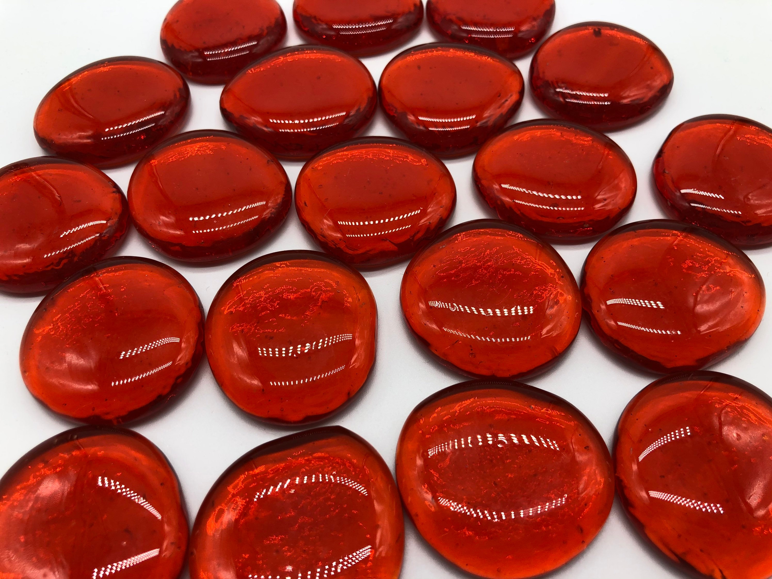 Large Flat Glass Marbles Orange Glass Gems Cabochons Etsy