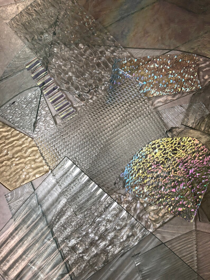 Stained Glass 15 Lbs Clear Texture Scrap Glass Variety Pack | Etsy