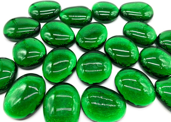 Glass Flat Marbles, Green