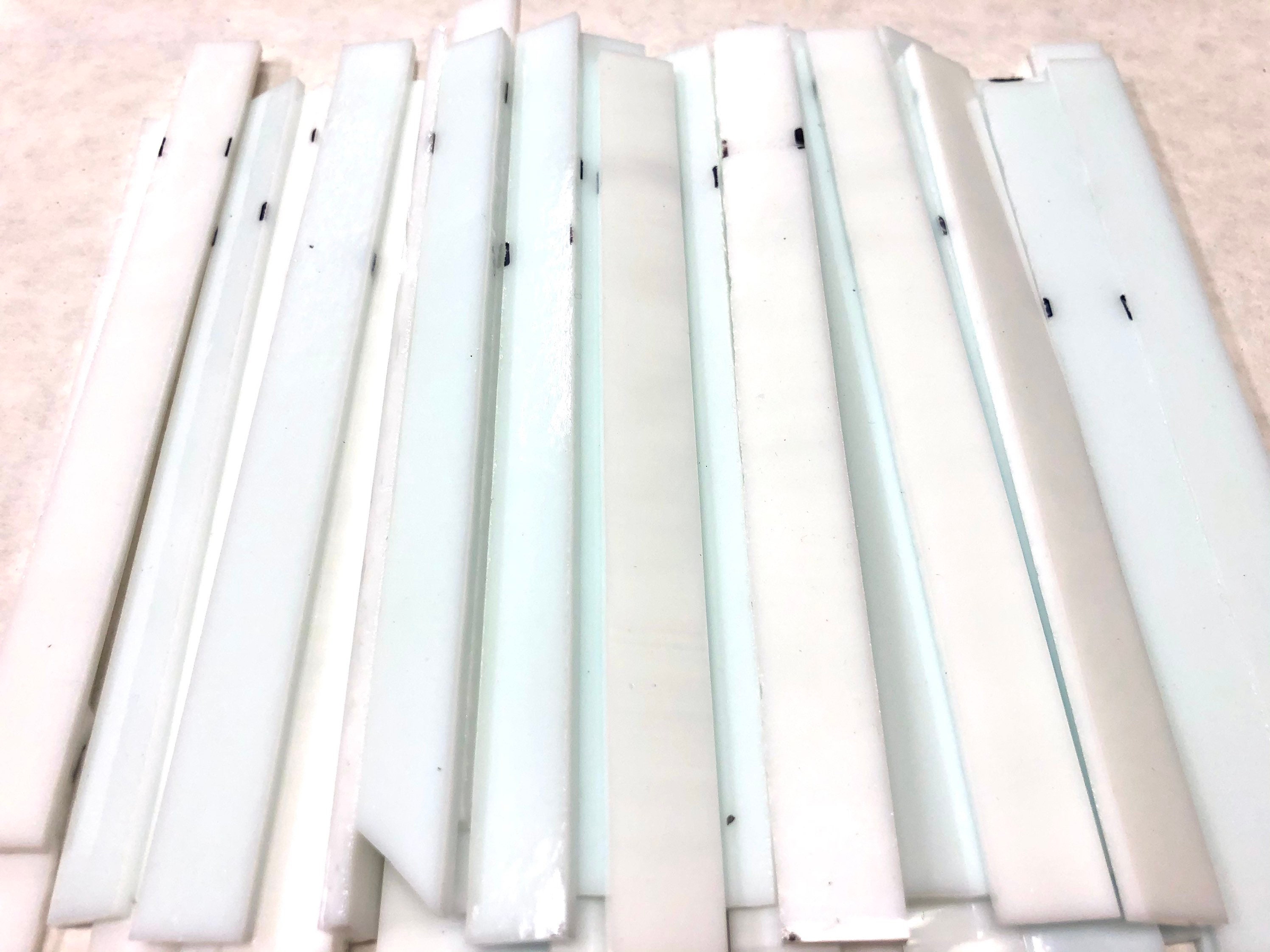 1 Lb White Opaque Stained Glass Strips Mosaic Glass Etsy