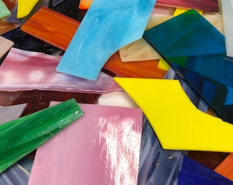 Stained Glass 15 lbs Scrap Glass Variety Pack, Mosaic Glass, Art Glass