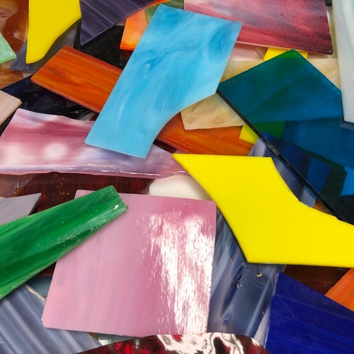 Stained Glass 10 Lbs Scrap Glass Variety Pack Mosaic Glass Etsy