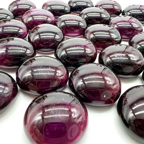 19mm - 3/4” Flat Glass Marbles, Purple Transparent, Glass Gems, Cabochons, Mosaics, Glass Nuggets