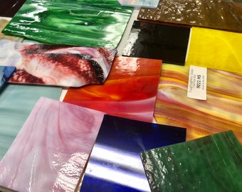 PREMIUM 15 lbs Stained Glass Large Scrap Glass Variety Pack, Mosaic Glass, Art Glass