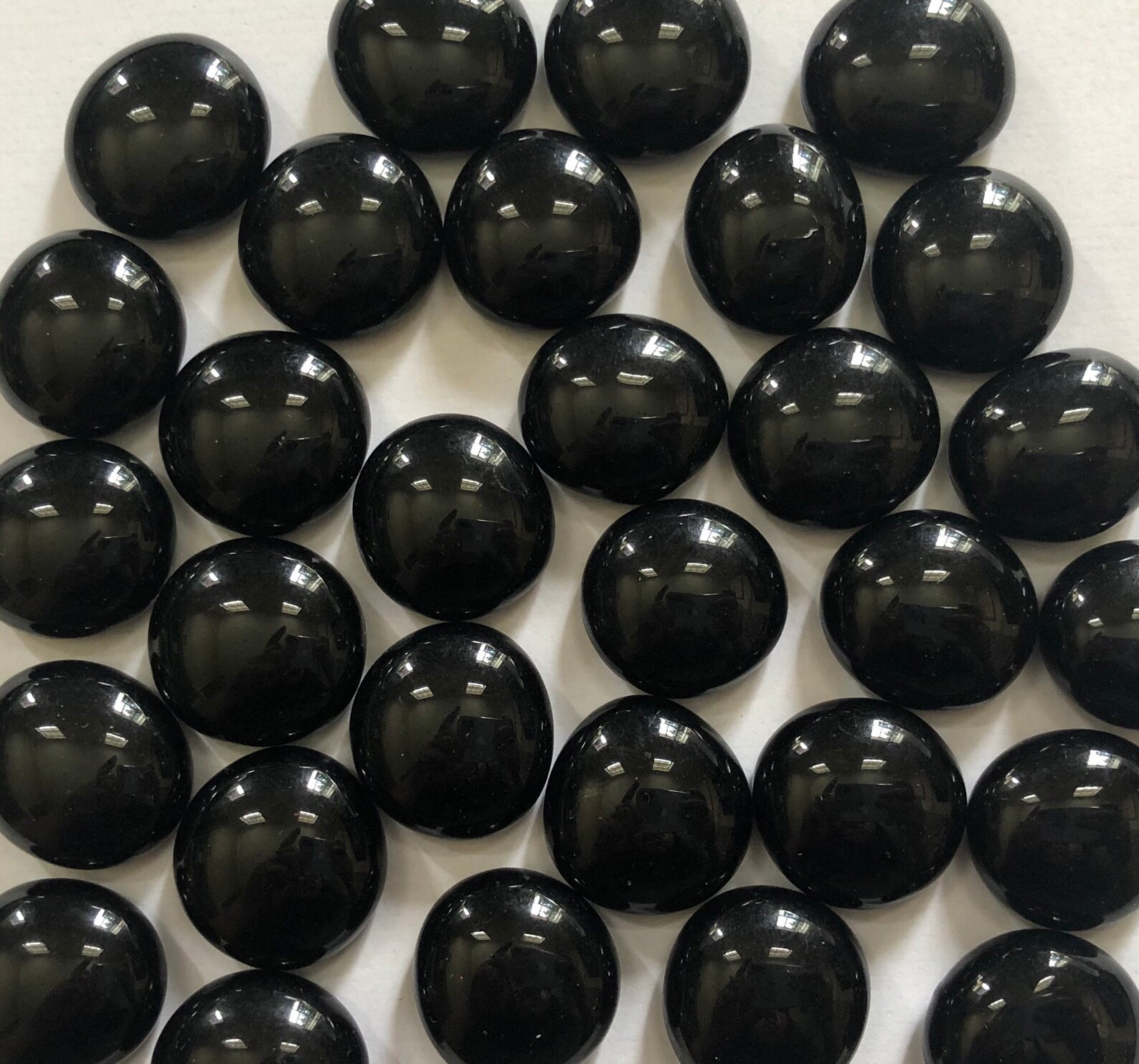 19mm 3/4 Flat Glass Marbles Black Opaque Glass Gems Etsy