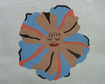 Chloe the flower girl handpainted needlepoint canvas