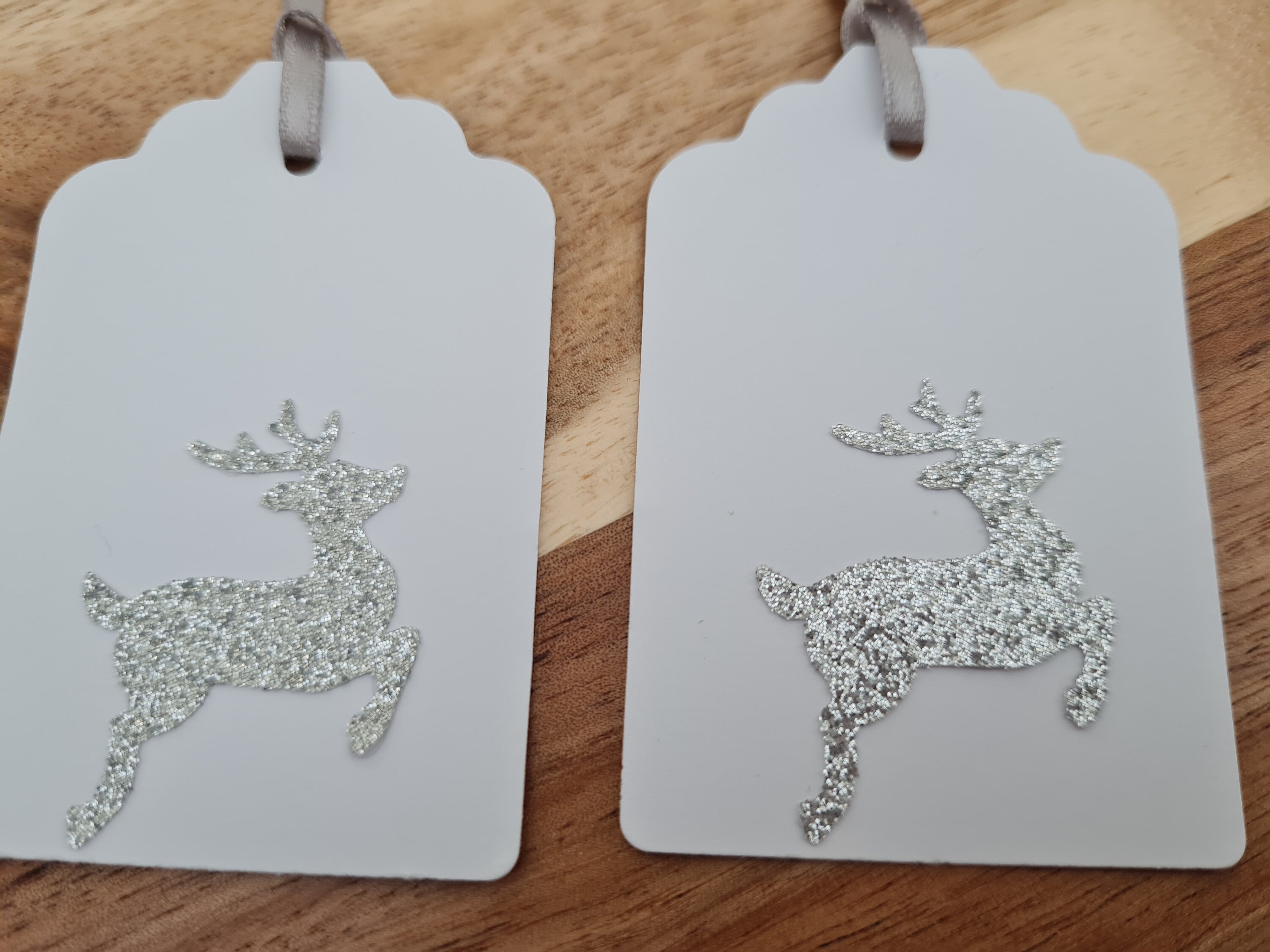 Stag Tag Pattern Example Silver Glitter Stag Christmas Gift Tags, Set of 12 - Etsy UK