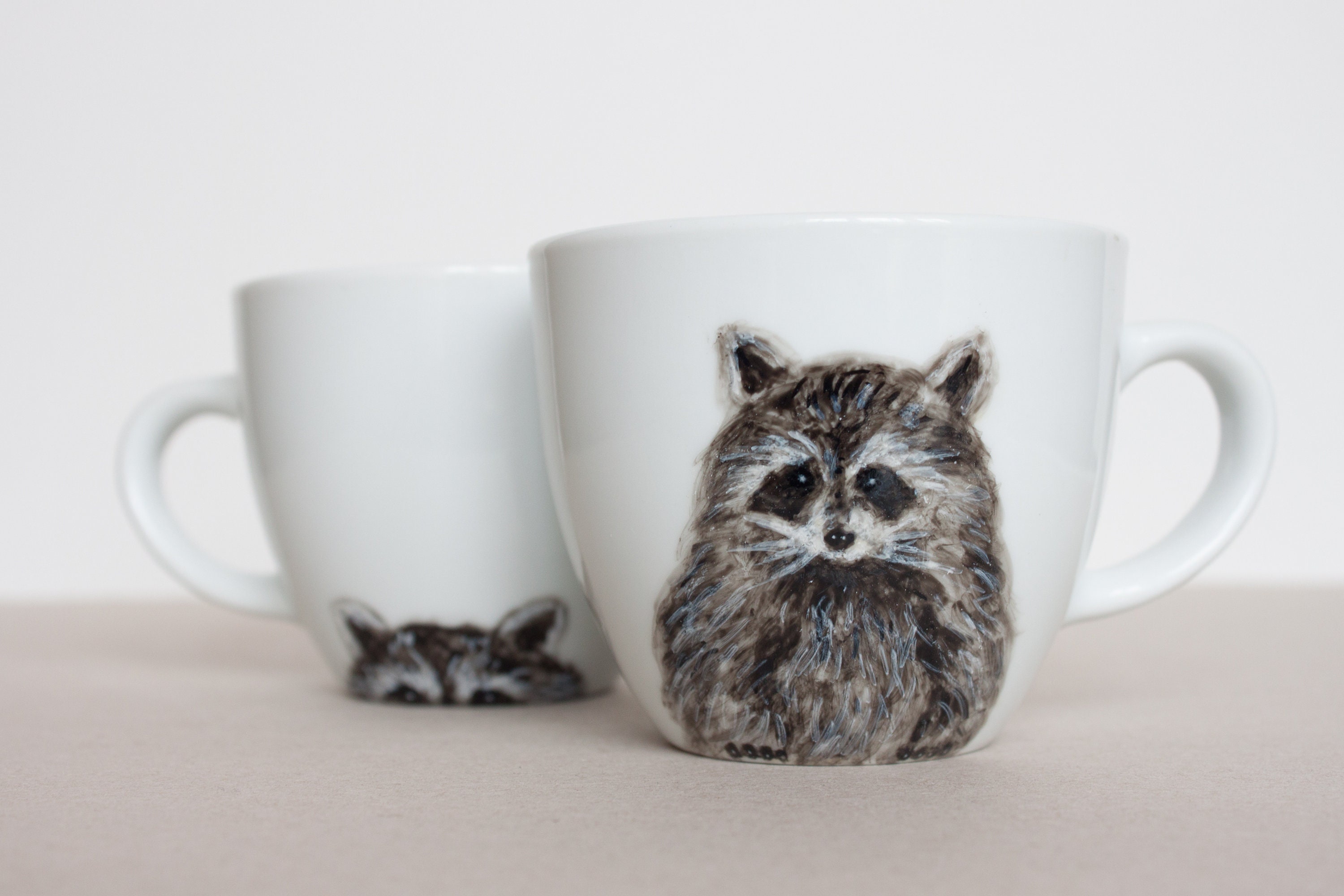 Raccoon mug,handmade mug,coffee espresso mug,tea cup,raccoon whisperer,custom handpainted,raccoon gift,pet animal personalized,trash panda