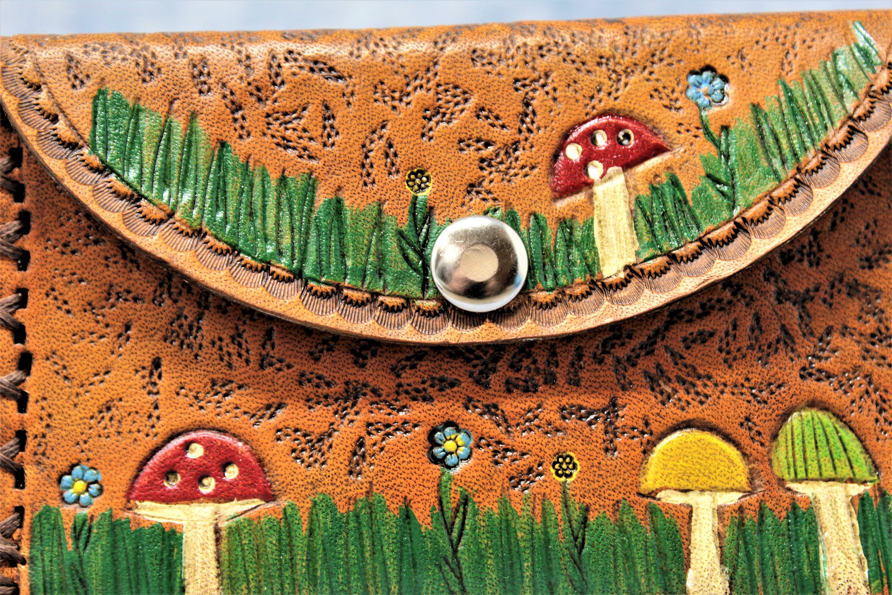 Mushroom Leather Card Wallet Mushroom Wallet Card Wallet | Etsy