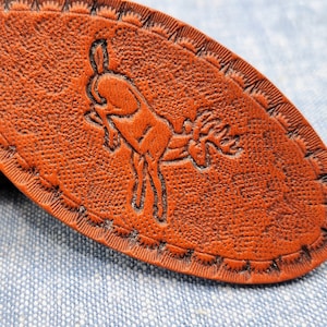 Hand-Stamped Deer Leather Keychain: Men's Gift