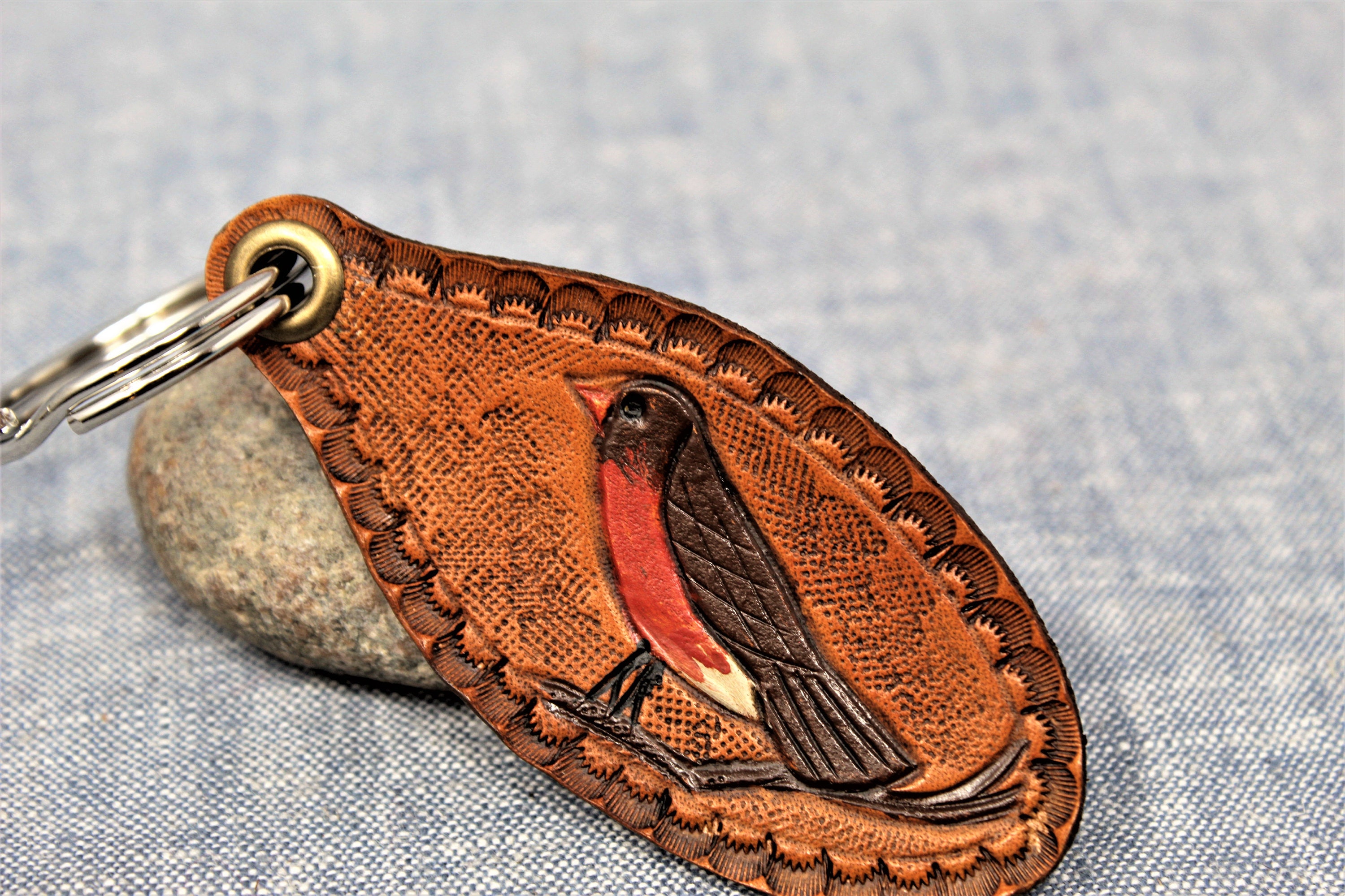Trout Key Fob, Fishing Gifts, Men's Christmas, Stocking Stuffer for Men,  Leather Gift for Him, Men's Keychain, Fishing Keychains 