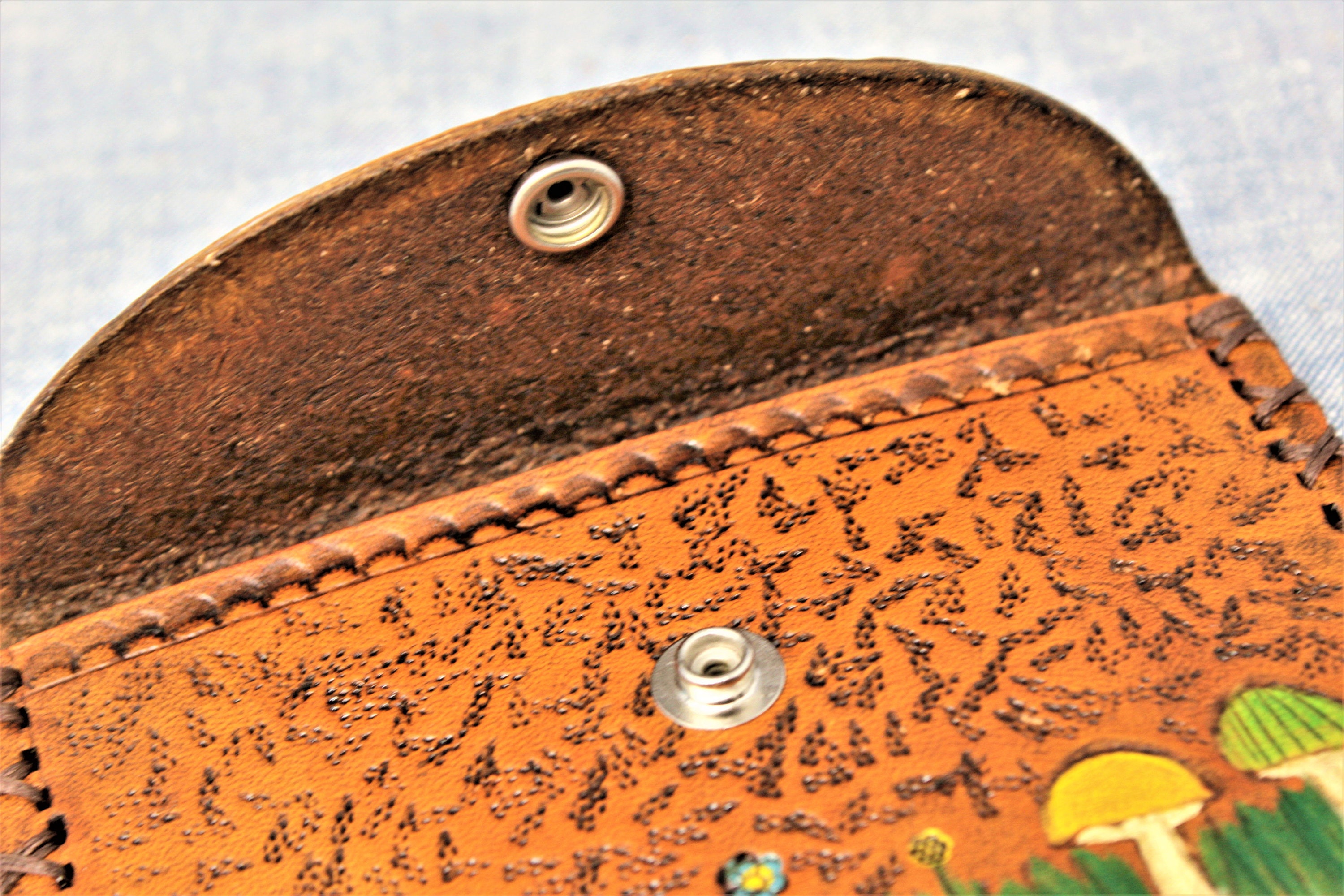 Mushroom Leather Card Wallet Mushroom Wallet Card Wallet | Etsy