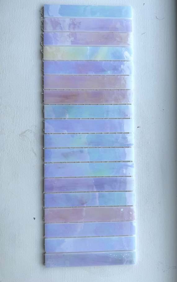 Pretty pastels mix pack of 18 stained glass iridescent  tiles 190g