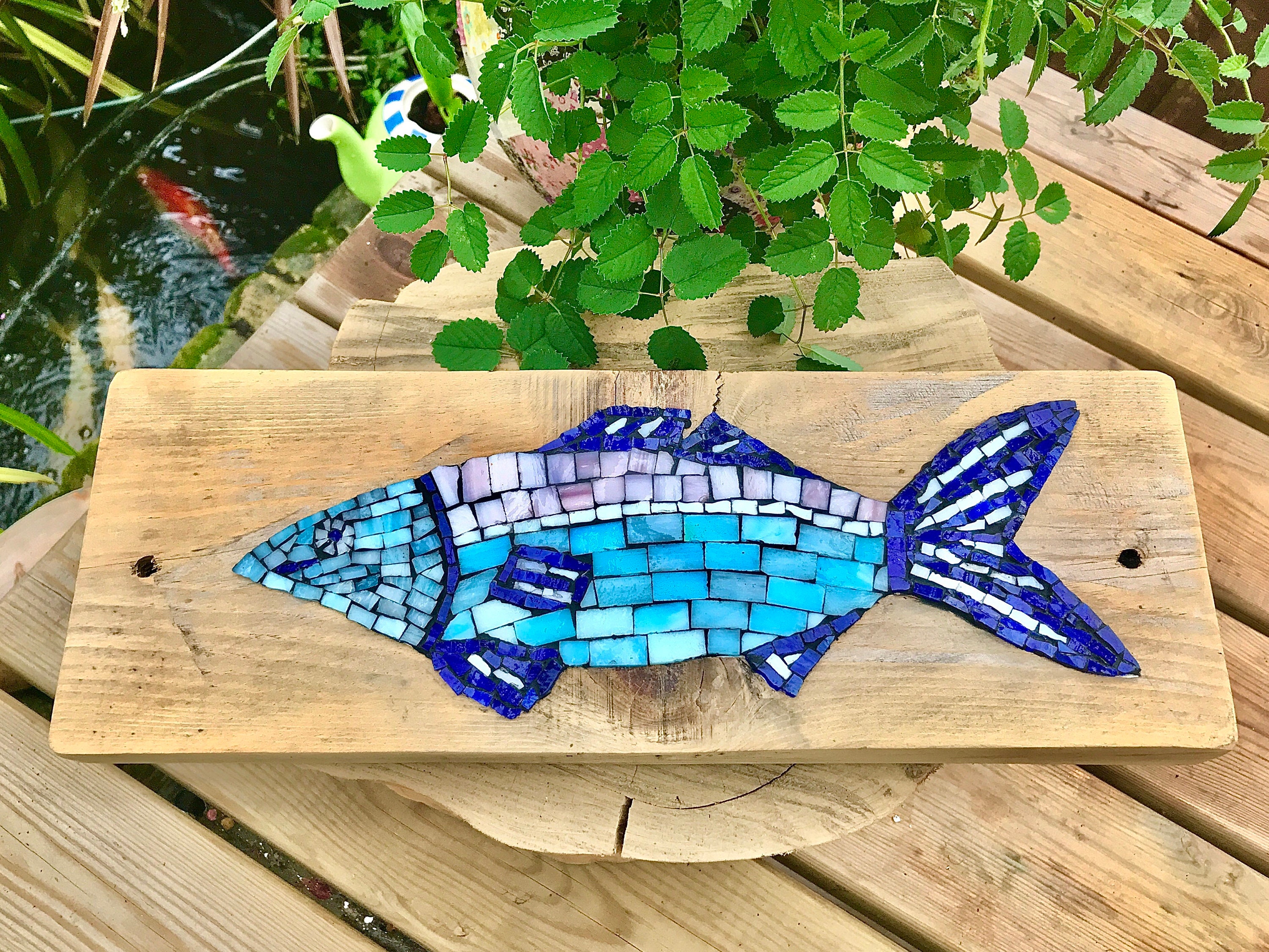 Billy Blue Fish Wall Art Etsy UK