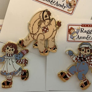 Raggedy Ann Andy and Camel Skating Lapel Pins Set of 3 - 451