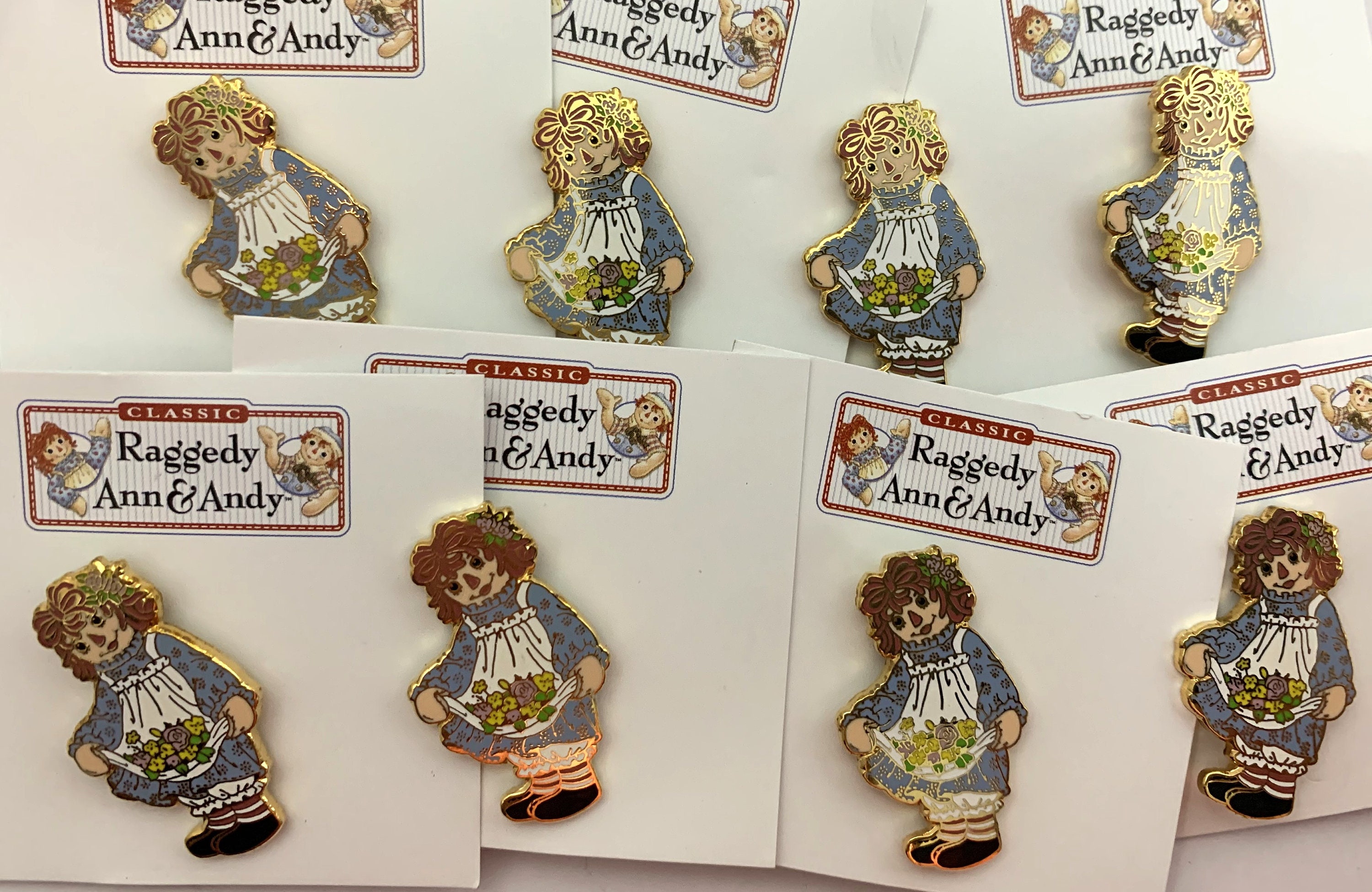 Raggedy Ann Holding Flowers Lapel Pin Lot of 8 - 91 - Etsy