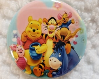 Winnie Pooh and Friends Retractable Reel ID Name Badge Stethoscope Yoke ID Tag or Magnet - Winnie Pooh Tigger Eeyore Piglet