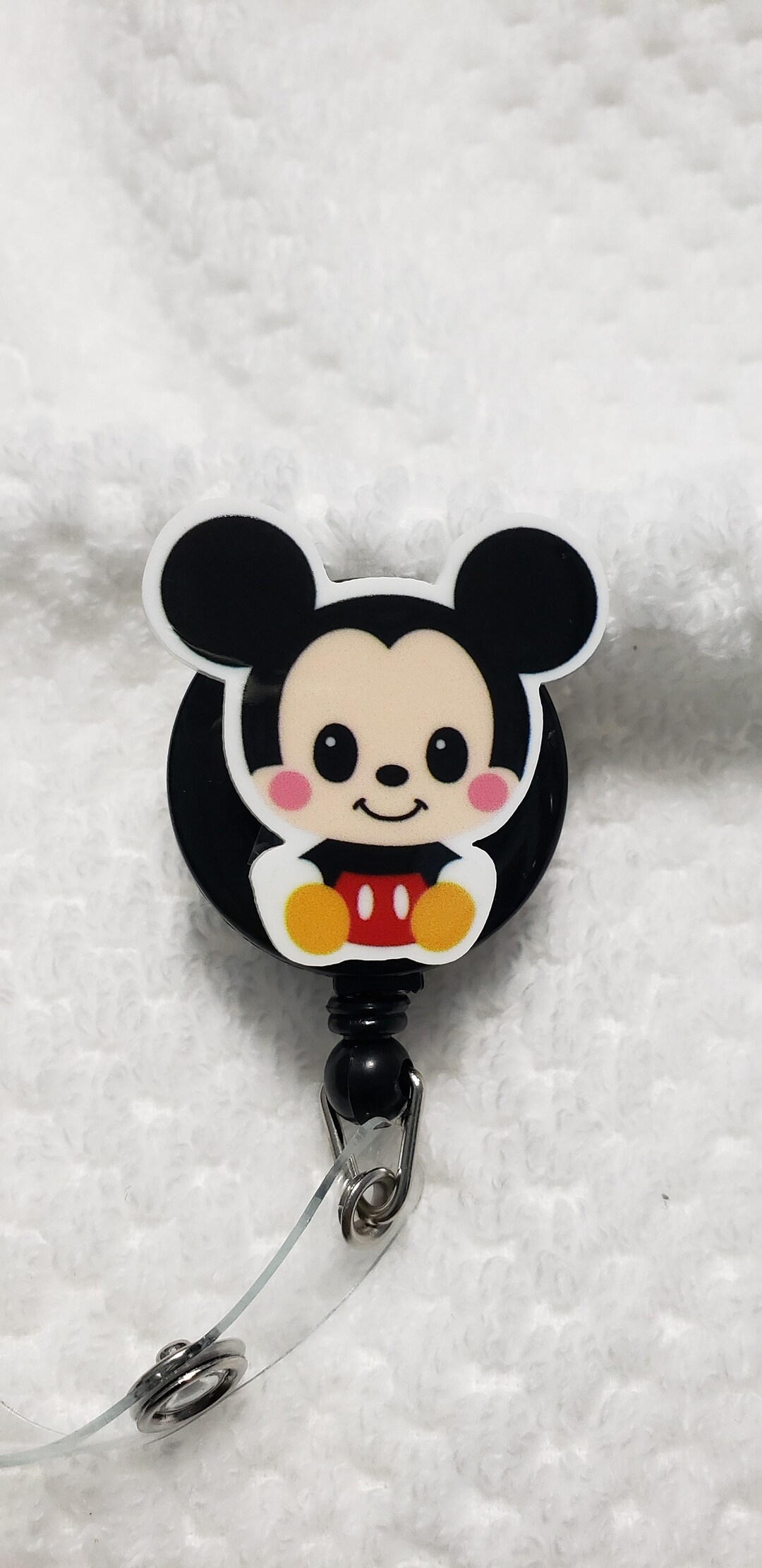 Resin Mickey Mouse Retractable Reel ID Badge Holder Etsy