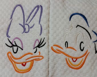 Donald Duck and/or Daisy Duck Embroidered Hand Towels - Donald Duck Home Decor - Disney Kitchen/Bath Decor - Disney Golf Towel