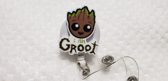 I Am Groot Retractable Reel ID Badge Holder Groot Stethoscope ID