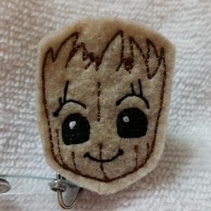 Groot ID Retractable Reel - Baby Groot Felt Name Badge Lanyard Reel Combo - Groot Stethoscope ID Tag MRI Safe Badge Reel - Guardians Reel