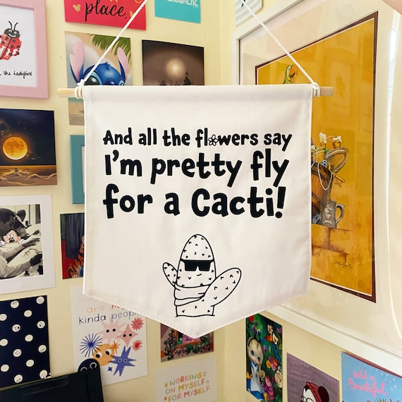 Fly for a Cacti Pennant Canvas Flag. Canvas Banner. Pin Banner.