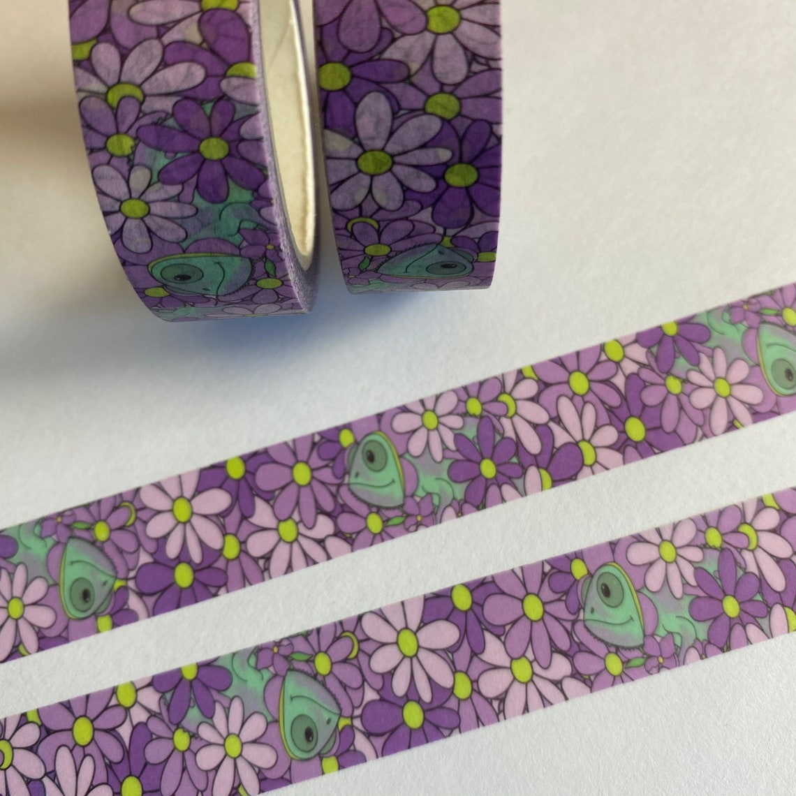 Chameleon Floral Washi Tape. Eco Friendly Paper Tape. Etsy