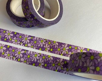 Retro flower Washi tape/ Eco friendly lilac floral paper tape, cartoon daisy scrapbooking supplies
