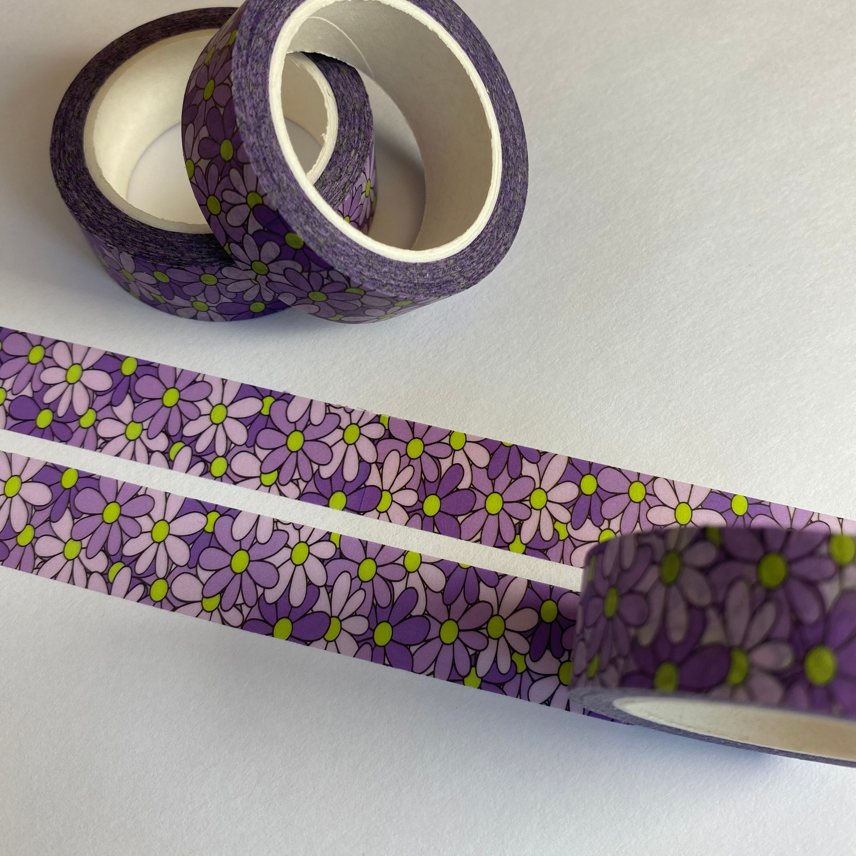 Floral Washi Tape flower Washi Tape Pink Washi Tape Purple Etsy