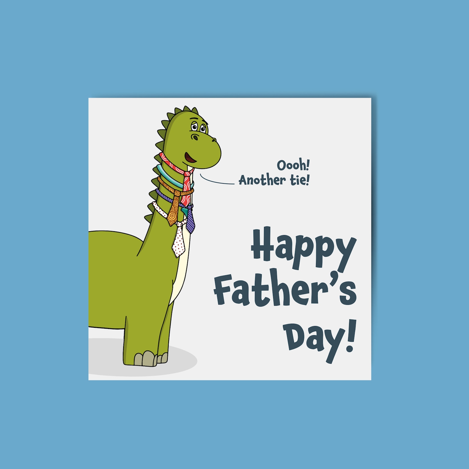 Dinosaur Fathers Day Greeting Card. Father's Day Card. | Etsy