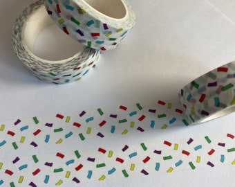 Rainbow Confetti Washi Tape. Eco Friendly Paper Tape.