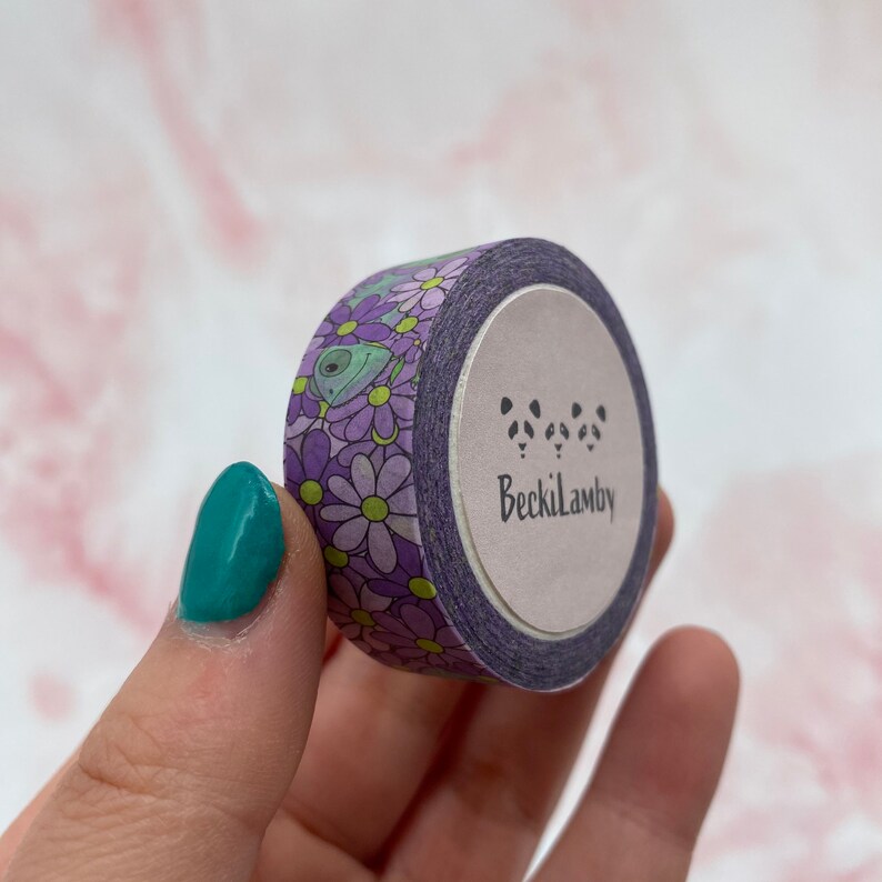 Chameleon Floral Washi Tape. Eco Friendly Paper Tape. Etsy