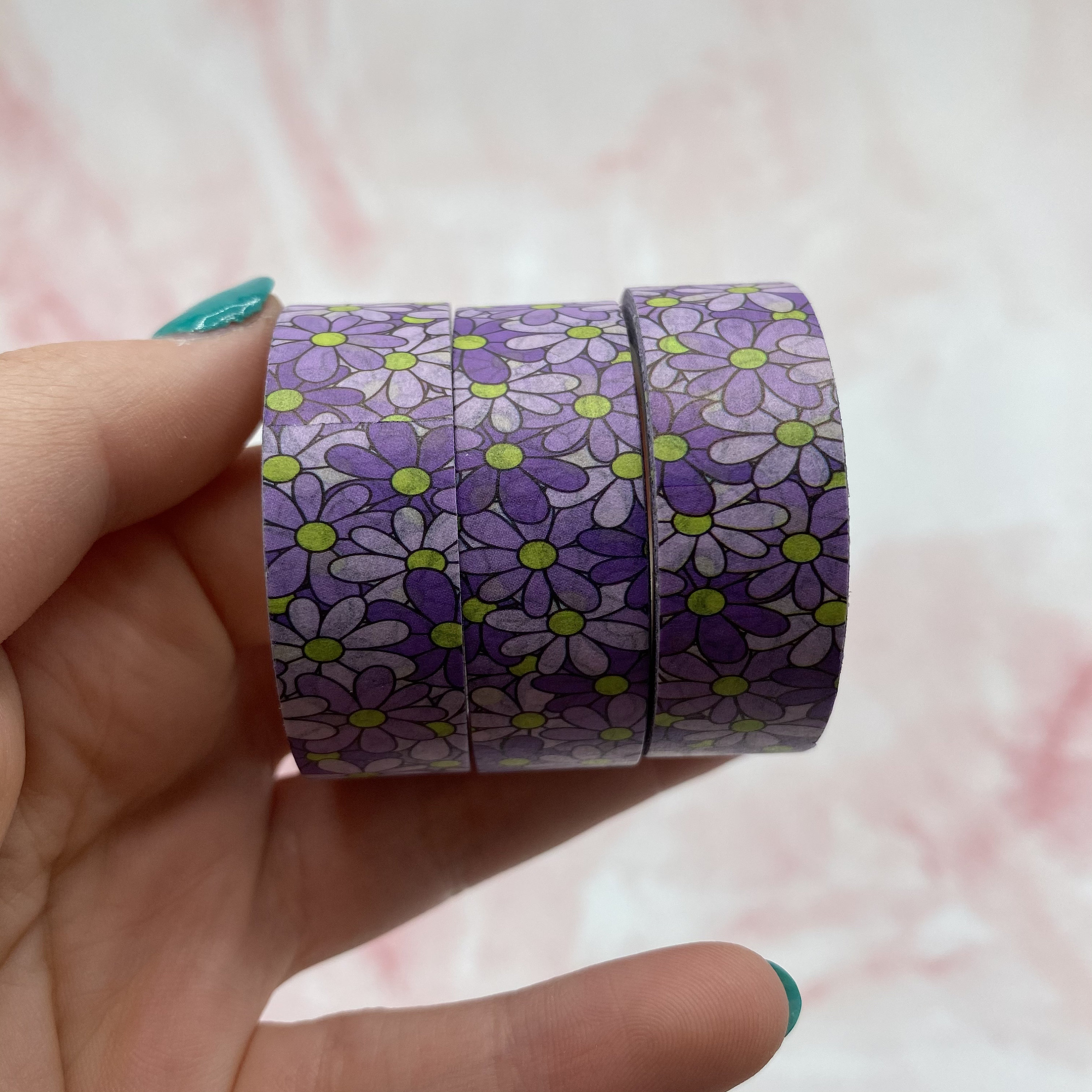 Retro Flower Washi Tape/ Eco Friendly Lilac Floral Paper Tape Etsy