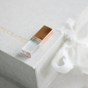 4 GB USB-minne i roséguld med kristaller 2.0 för lyxiga konstfotografer, bröllop och porträtt