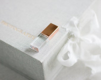 4GB Rose Gold Crystal USB Drive 2.0 for Luxury Fine Art Wedding and Portrait Photographers