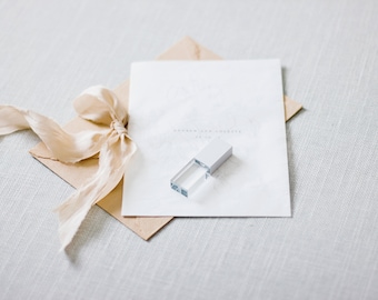 NEW! 16GB White Crystal USB Drive 2.0 for Luxury Fine Art Wedding and Portrait Photographers