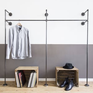 Open Wardrobe System - Wardrobe - Wall Wardrobe - Clothes Rail - Clothes Rack Industrial Design - Industrial Design - Steel Pipe
