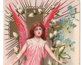 Easter Angel & White Lilies EasterJoys Antique 1910 L. R. Conwell POSTCARD