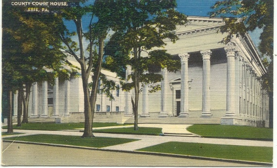 Night View Stephens County Court House TOCCCOA Georgia Vintage Postcard