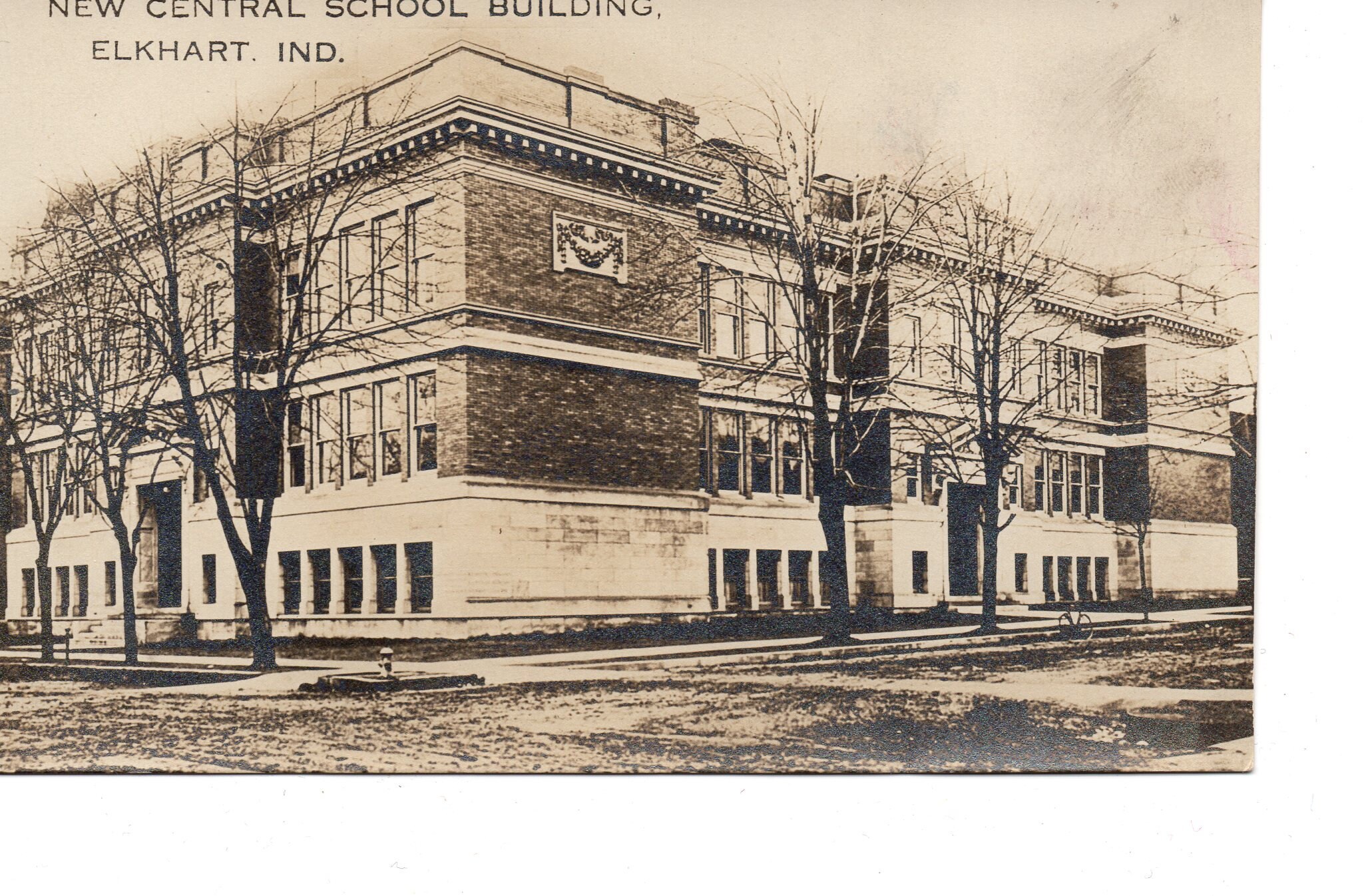 New Central School Building ELKHART Indiana Vintage Postcard Etsy