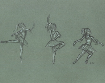 Ballerina Gesture Drawing Print